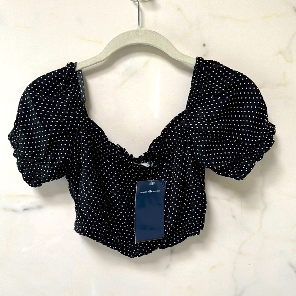 Brandy Melville polkadot halter top - one size